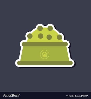 Paper sticker on stylish background dog food bowl vector image