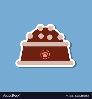 Paper sticker on stylish background dog food bowl vector image