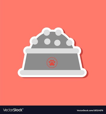 Paper sticker on stylish background dog food bowl vector image