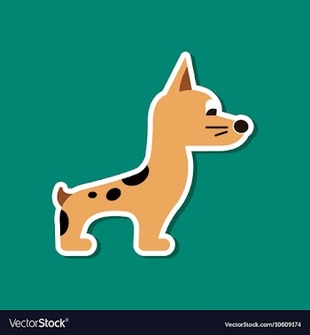 Paper sticker on stylish background dog smiles vector image