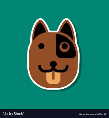 Paper sticker on stylish background dog smiles vector image