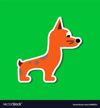 Paper sticker on stylish background dog smiles vector image