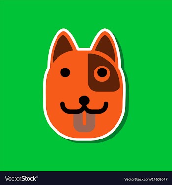 Paper sticker on stylish background dog smiles vector image