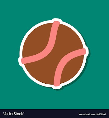 Paper sticker on stylish background dog toy ball vector image