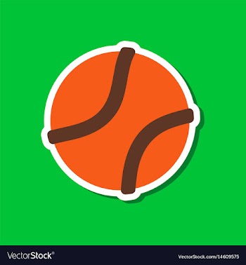 Paper sticker on stylish background dog toy ball vector image