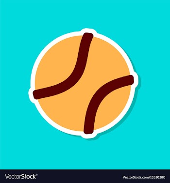 Paper sticker on stylish background dog toy ball vector image