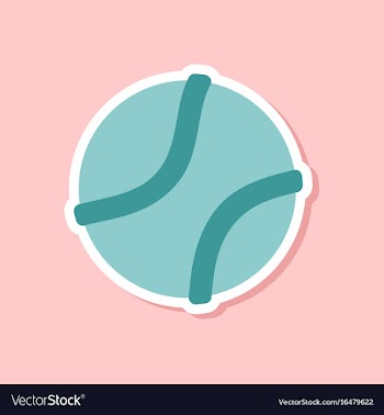 Paper sticker on stylish background dog toy ball vector image