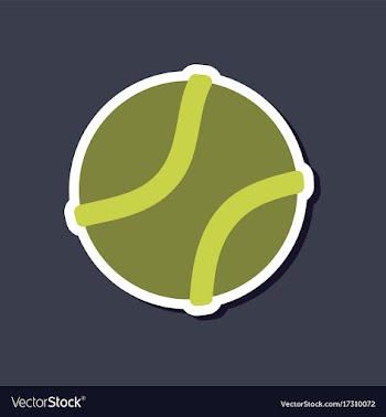 Paper sticker on stylish background dog toy ball vector image