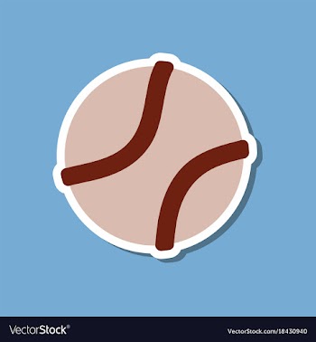 Paper sticker on stylish background dog toy ball vector image