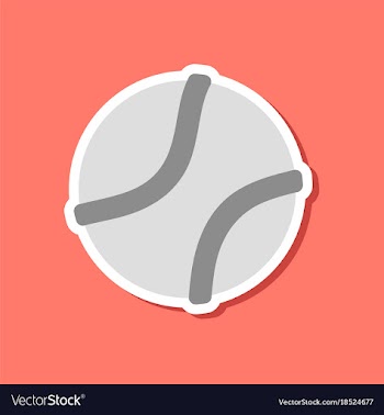 Paper sticker on stylish background dog toy ball vector image