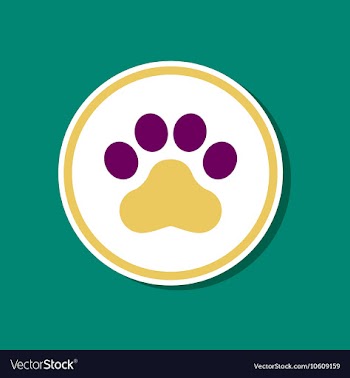 Paper sticker on stylish background dog trail vector image