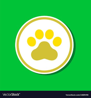 Paper sticker on stylish background dog trail vector image