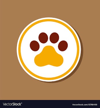 Paper sticker on stylish background dog trail vector image