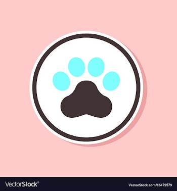 Paper sticker on stylish background dog trail vector image