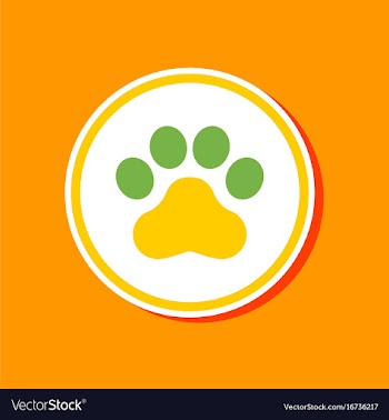 Paper sticker on stylish background dog trail vector image