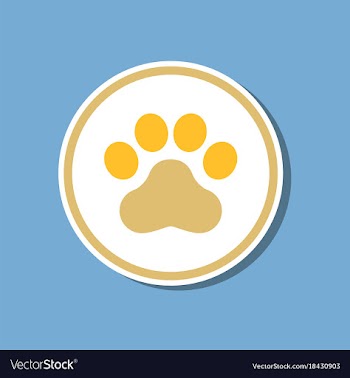 Paper sticker on stylish background dog trail vector image