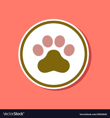 Paper sticker on stylish background dog trail vector image