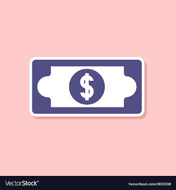 Paper sticker on stylish background dollar money vector image