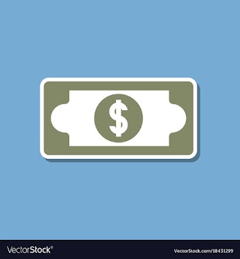 Paper sticker on stylish background dollar money vector image