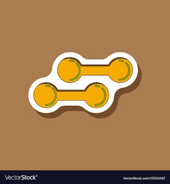 Paper sticker on stylish background dumbbells vector image