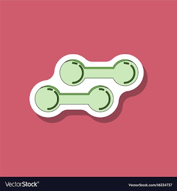 Paper sticker on stylish background dumbbells vector image