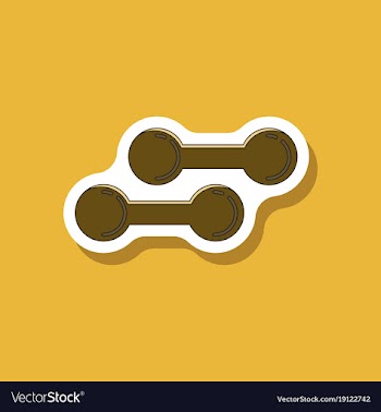 Paper sticker on stylish background dumbbells vector image