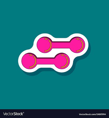 Paper sticker on stylish background dumbbells vector image
