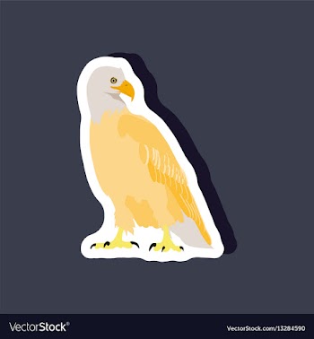 Paper sticker on stylish background eagle vector image