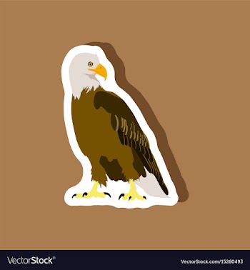 Paper sticker on stylish background eagle vector image