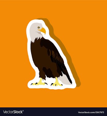 Paper sticker on stylish background eagle vector image
