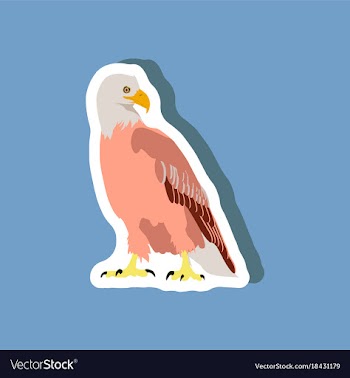 Paper sticker on stylish background eagle vector image