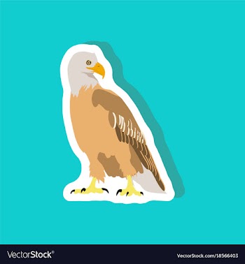 Paper sticker on stylish background eagle vector image