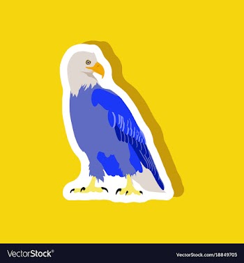 Paper sticker on stylish background eagle vector image