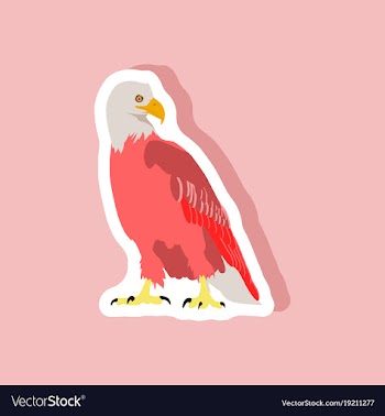 Paper sticker on stylish background eagle vector image