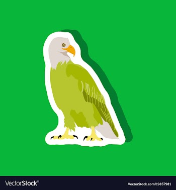 Paper sticker on stylish background eagle vector image