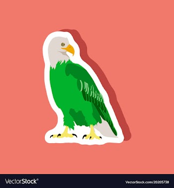 Paper sticker on stylish background eagle vector image