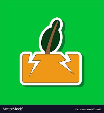 Paper sticker on stylish background earthquake vector image