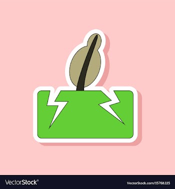 Paper sticker on stylish background earthquake vector image