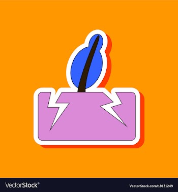 Paper sticker on stylish background earthquake vector image
