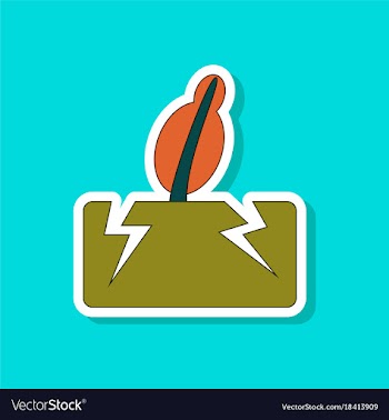 Paper sticker on stylish background earthquake vector image