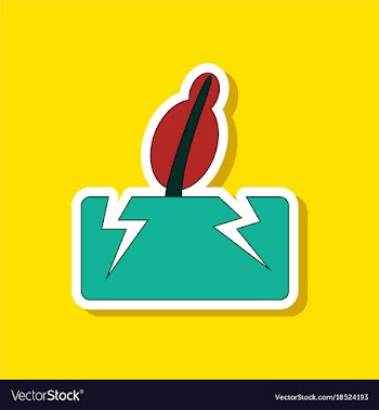 Paper sticker on stylish background earthquake vector image