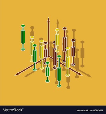 Paper sticker on stylish background economic chart vector image