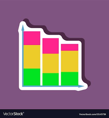 Paper sticker on stylish background economic chart vector image