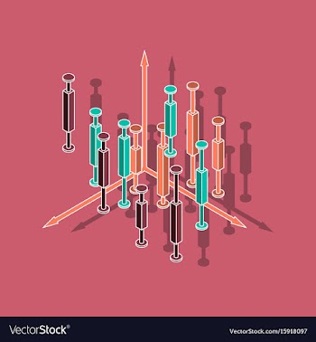 Paper sticker on stylish background economic chart vector image