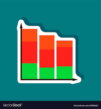 Paper sticker on stylish background economic chart vector image