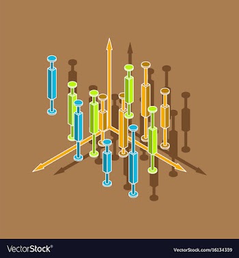 Paper sticker on stylish background economic chart vector image