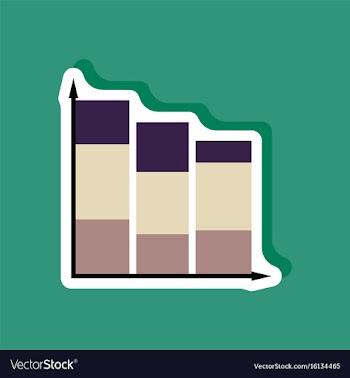 Paper sticker on stylish background economic chart vector image