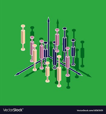 Paper sticker on stylish background economic chart vector image