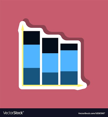Paper sticker on stylish background economic chart vector image