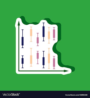 Paper sticker on stylish background economic chart vector image